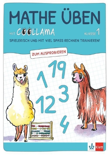 Buchcover und Innenansicht für das Buch: Mathe üben mit Coollama 1