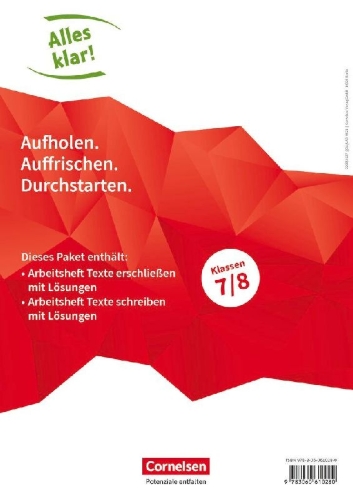 Buchcover und Innenansicht für das Buch: Alles klar! Deutsch. Sekundarstufe I 7./8. Schuljahr. Texte erschließen und schreiben