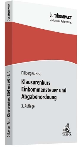 Buchcover und Innenansicht für das Buch: Klausurenkurs Einkommensteuer und Abgabenordnung