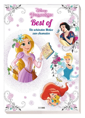 Buchcover und Innenansicht für das Buch: Disney Prinzessin Best of: Die schönsten Motive zum Ausmalen