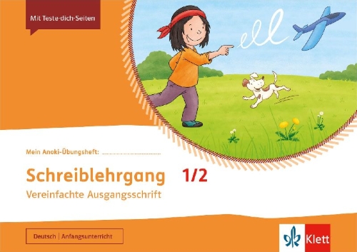 Buchcover und Innenansicht für das Buch: Schreiblehrgang in Vereinfachter Ausgangsschrift 1/2. Übungsheft Klasse 1/2