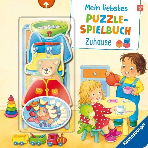 Buchcover und Innenansicht für das Buch: Mein liebstes Puzzle-Spielbuch: Zuhause