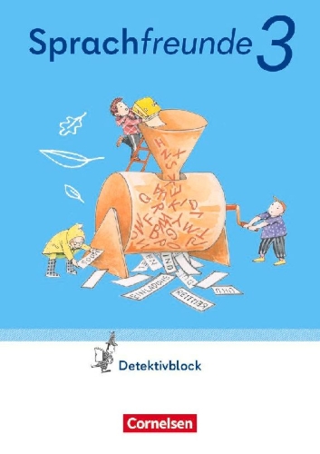 Buchcover und Innenansicht für das Buch: Sprachfreunde 3. Schuljahr. Detektivblock mit Aufgaben zum Fordern - Östliche Bundesländer und Berlin