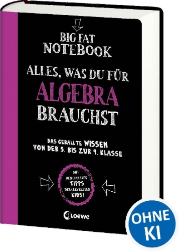 Buchcover und Innenansicht für das Buch: Big Fat Notebook - Alles, was du für Algebra brauchst