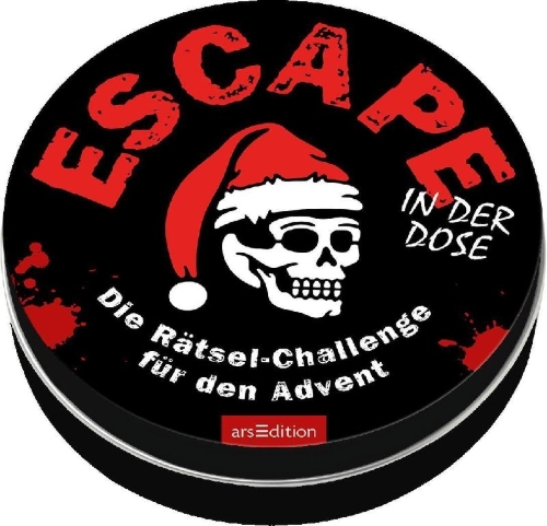 Buchcover und Innenansicht für das Buch: Escape-Adventskalender in der Dose