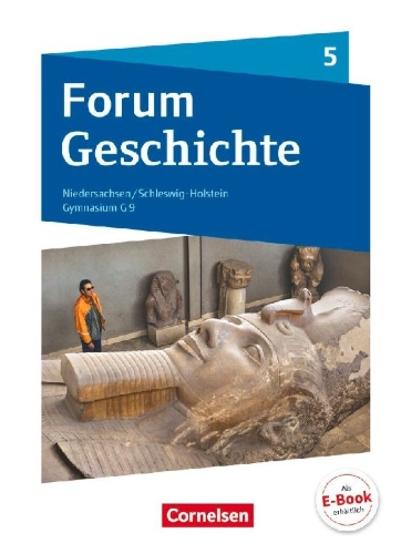 Buchcover und Innenansicht für das Buch: Forum Geschichte 5. Schuljahr - Von der Urgeschichte bis zum Römischen Reich - Gymnasium Niedersachsen