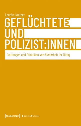 Buchcover und Innenansicht für das Buch: Geflüchtete und Polizist:innen