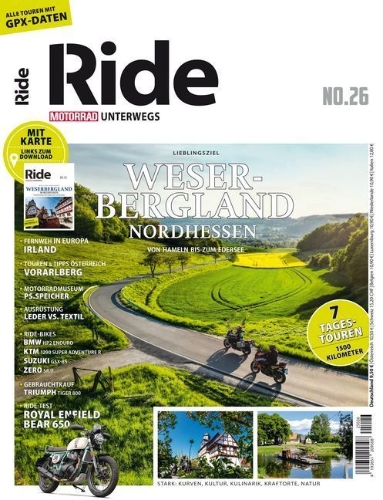 Buchcover und Innenansicht für das Buch: RIDE - Motorrad unterwegs, No. 26