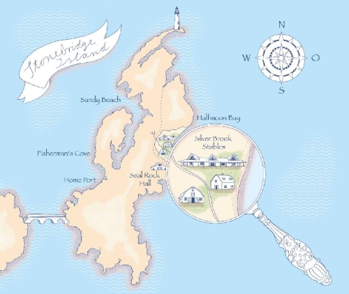 Buchcover und Innenansicht für das Buch: Ein Wunsch in den Wellen - Stonebridge Island 1