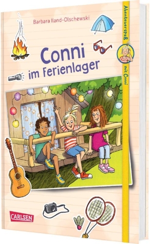 Buchcover und Innenansicht für das Buch: Abenteuerspaß mit Conni 1: Conni im Ferienlager