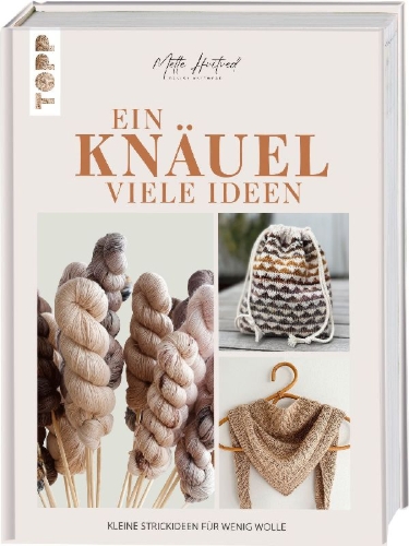 Buchcover und Innenansicht für das Buch: Strik med et enkelt fed. One Skein Wonders