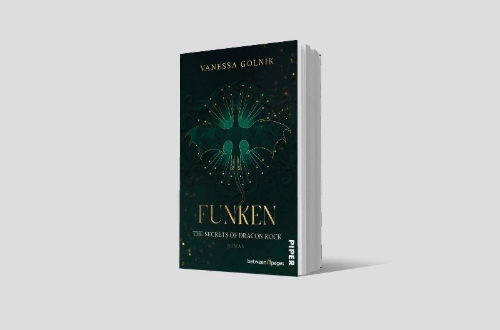Buchcover und Innenansicht für das Buch: Funken - The Secrets of Dracon Rock