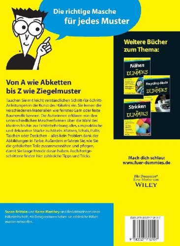 Buchcover und Innenansicht für das Buch: Häkeln für Dummies