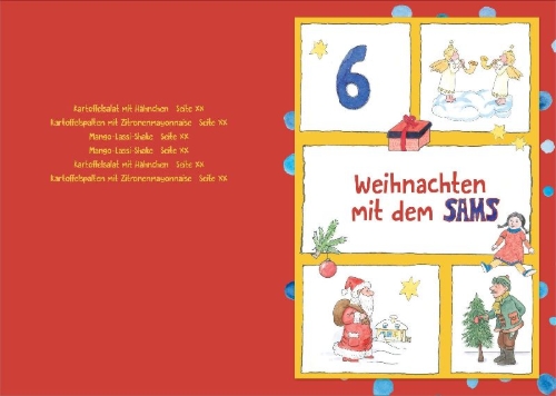 Buchcover und Innenansicht für das Buch: Hier kocht das SAMS!