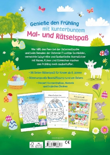 Buchcover und Innenansicht für das Buch: Super-Cute Easter Activity Book