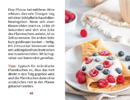 Buchcover und Innenansicht für das Buch: Pfannkuchen, Pancakes & mehr