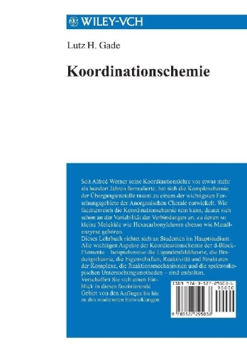 Buchcover und Innenansicht für das Buch: Koordinationschemie