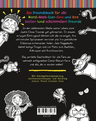 Buchcover und Innenansicht für das Buch: Worst Week Ever - Meine Freunde