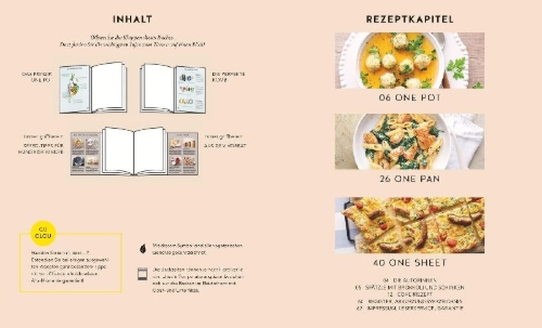 Buchcover und Innenansicht für das Buch: One Pot for family