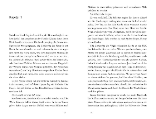Buchcover und Innenansicht für das Buch: Tales of the Otori: Grass for His Pillow