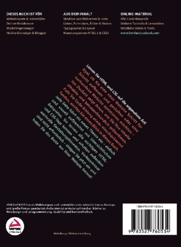 Buchcover und Innenansicht für das Buch: HTML & CSS