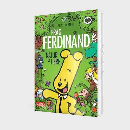 Buchcover und Innenansicht für das Buch: Frag Ferdinand: Natur und Tiere