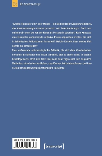 Buchcover und Innenansicht für das Buch: Artistic Research