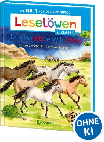 Buchcover und Innenansicht für das Buch: Leselöwen 2. Klasse - Das verletzte Wildpferd