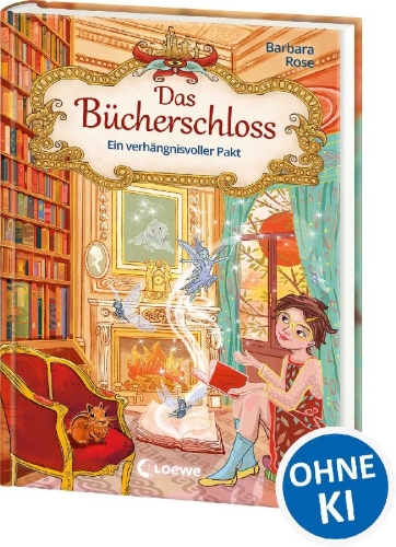 Buchcover und Innenansicht für das Buch: Das Bücherschloss (Band 4) - Ein verhängnisvoller Pakt
