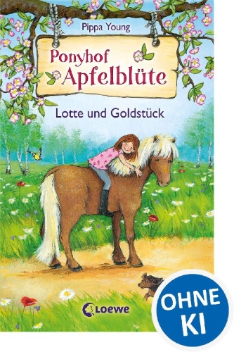Buchcover und Innenansicht für das Buch: Ponyhof Apfelblüte 03. Lotte und Goldstück
