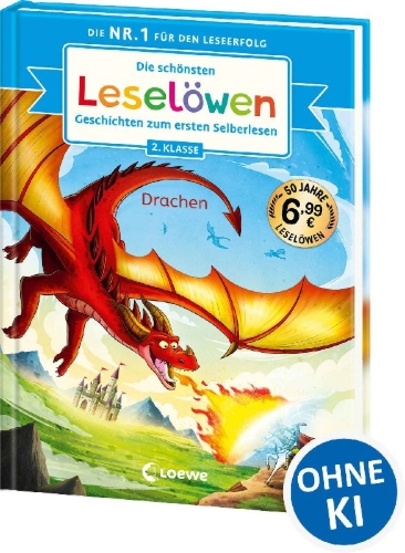 Buchcover und Innenansicht für das Buch: Die schönsten Leselöwen-Geschichten zum ersten Selberlesen - Drachen