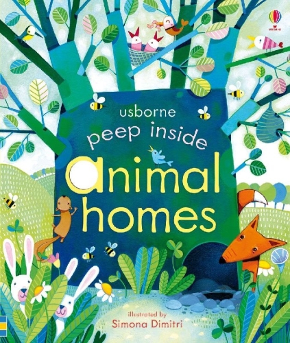 Buchcover und Innenansicht für das Buch: Peep Inside: Animal Homes