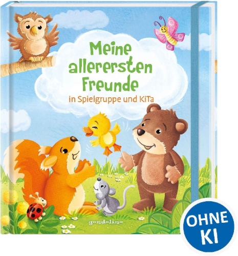 Buchcover und Innenansicht für das Buch: Meine allerersten Freunde in Spielgruppe und KiTa