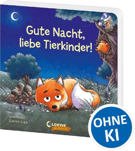Buchcover und Innenansicht für das Buch: Gute Nacht, liebe Tierkinder!