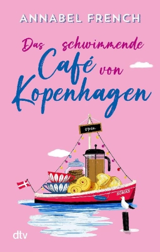 Buchcover und Innenansicht für das Buch: The Floating Copenhagen Café