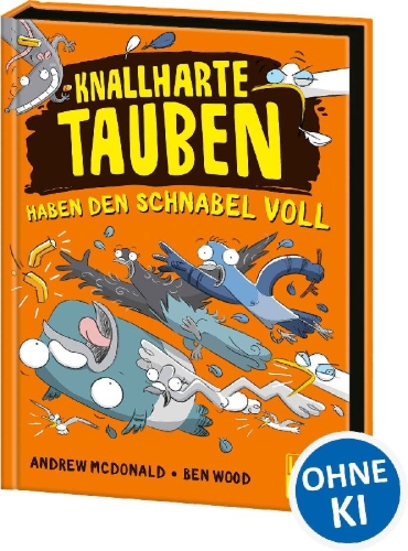 Buchcover und Innenansicht für das Buch: Real Pigeons Splash Back