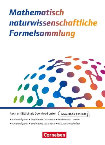 Buchcover und Innenansicht für das Buch: Das große Tafelwerk - Offizielle Mathematisch-Naturwissenschaftliche Formelsammlung für die Abiturprüfung (IQB) - Alle Bundesländer außer Bayern - 5er Pack