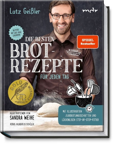 Buchcover und Innenansicht für das Buch: Die besten Brotrezepte für jeden Tag