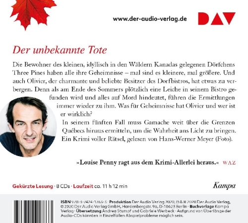 Buchcover und Innenansicht für das Buch: Wenn die Blätter sich rot färben. Der fünfte Fall für Gamache