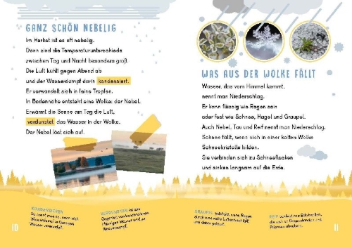 Buchcover und Innenansicht für das Buch: Dein Lesestart - Wetter und Klima