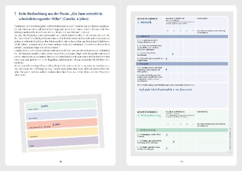 Buchcover und Innenansicht für das Buch: Das individuelle Entwicklungs- und Kompetenzprofil (EKP) für Kinder von 3-6 Jahren. Manual 
