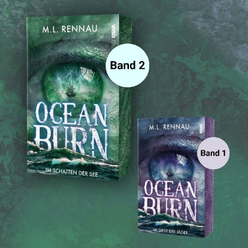 Buchcover und Innenansicht für das Buch: Oceanburn | Im Schatten der See | Ein mitreißender Fantasyroman über Selbstbestimmung, Verlust und verhängnisvolle Allianzen