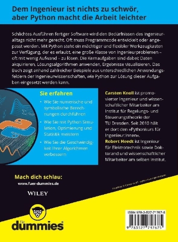 Buchcover und Innenansicht für das Buch: Python für Ingenieure für Dummies