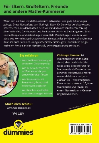 Buchcover und Innenansicht für das Buch: Mathematik erklären für Dummies