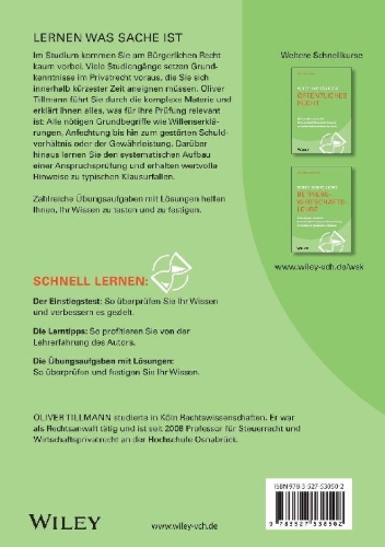 Buchcover und Innenansicht für das Buch: Wiley-Schnellkurs Bürgerliches Recht