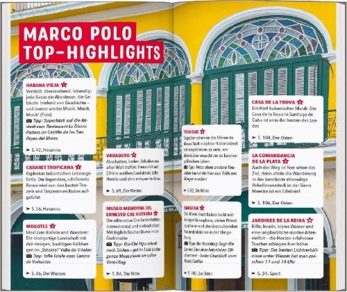Buchcover und Innenansicht für das Buch: MARCO POLO Reiseführer Kuba