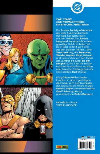 Buchcover und Innenansicht für das Buch: JLA/JSA: Virtue and Vice