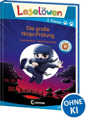 Buchcover und Innenansicht für das Buch: Leselöwen 2. Klasse - Die große Ninja-Prüfung