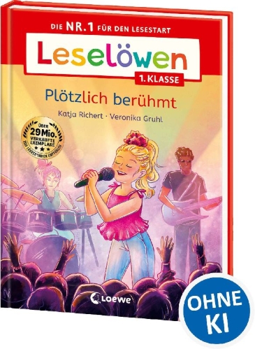 Buchcover und Innenansicht für das Buch: Leselöwen 1. Klasse - Plötzlich berühmt