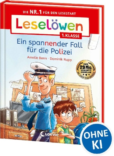 Buchcover und Innenansicht für das Buch: Leselöwen 1. Klasse - Ein spannender Fall für die Polizei